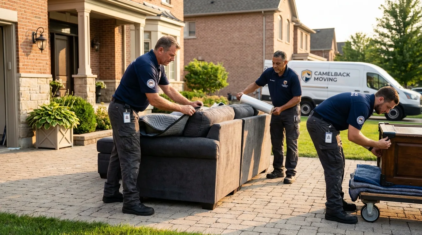 Large estate moving crew wrapping furniture in Tarboro, NC